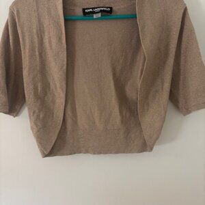 Karl Lagerfeld gold short sleeved shrug